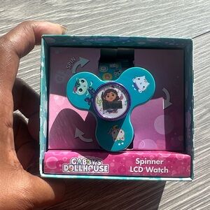 Netflix Gabby's Dollhouse Kids Spinner LCD Watch NEW NIB Teal Purple